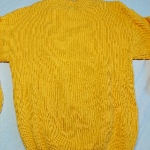 NWT Fox Vintage Yellow Crew Neck Mens Knit Sweater, Medium - Picture 8 of 10